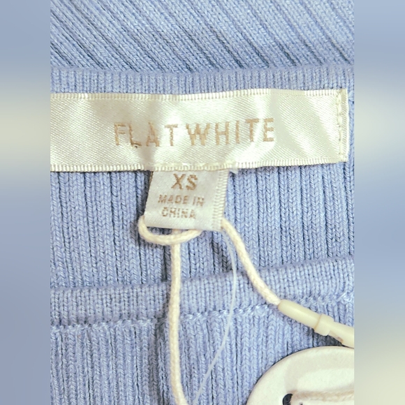 NWT Anthropologie Flat White 2Pc Ribbed Sweater Dress XS Blue Grey Retails $180 - Picture 14 of 16